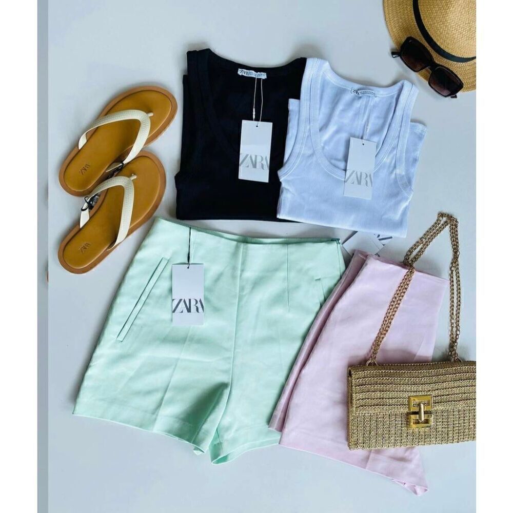 ZARA HIGH WAISTED SHORTS - Picture 3 of 8